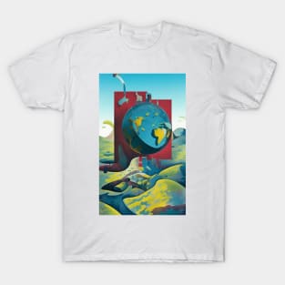 Flat Earth. Modern art T-Shirt